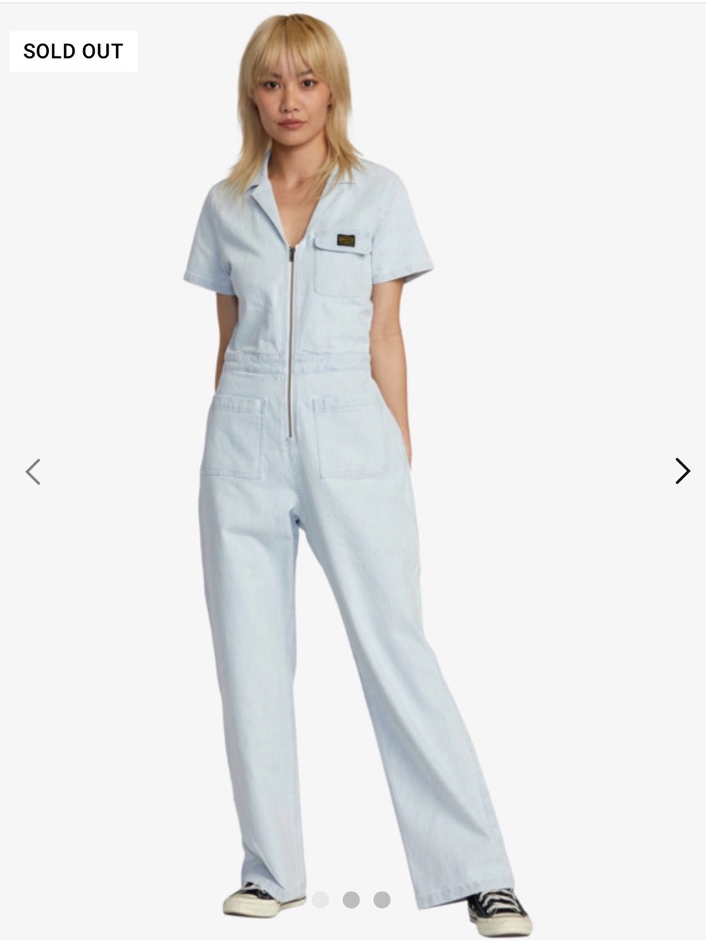 RVCA Striped Boiler Suit Jumpsuit: M